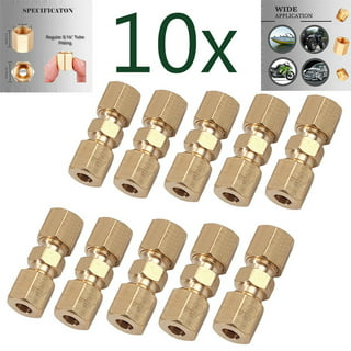 10x Brass Compression Fittings Connector 3/16 OD Hydraulic Brake Lines  Union US