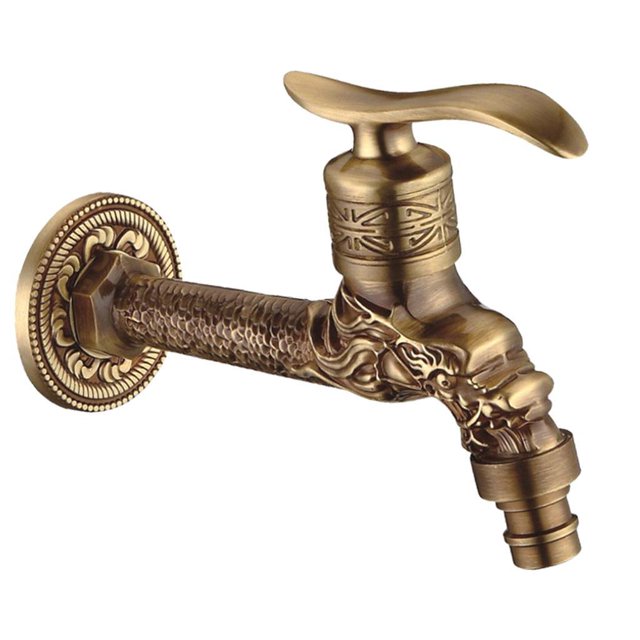 Creativo 1/2 '' Dragon Taldo tón único Agua Fría Grifo Del Fregadero Grifo De Montaje En Pared Decoración Para El Hogar Baoblaze Grifo de agua de latón macizo