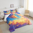 thumbnail image 4 of Erosebridal Dreamy Sky Full Bedding Sets Kawaii Hot Air Balloon Comforter Set, Cartoon Rainbow Bedding Comforter Sets Sunny Cloud Sky Duvet Insert, Watercolor Down Comforter, 4 of 6