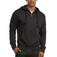 thumbnail image 2 of Men's Cotton Blend Lightweight Fleece Zip Up Hoodie Sweatshirt 3XL, Black, 2 of 5