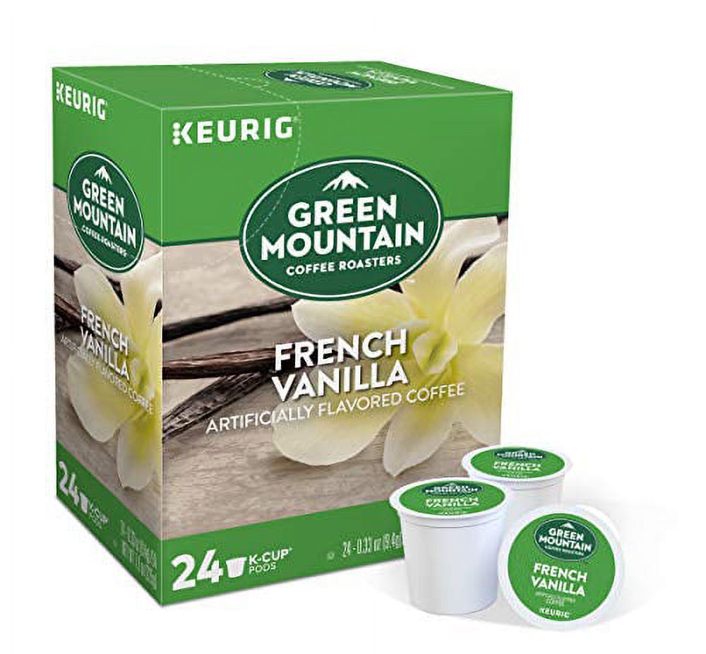 green mountain coffee, french vanilla, single-serve keurig k-cup pods, light roast coffee, 48 count (2 boxes of 24 pods)