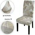 thumbnail image 6 of Luxury White Gold Chair Covers,Chair Covers for Dining Room Set of 6,Spandex Stretch Dining Room Chair Cover,Removable Washable Kitchen Parsons Chair Covers Seat Slipcovers, 6 of 6