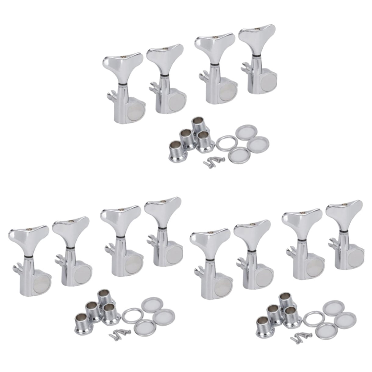 SKISUNO Bass Machine Heads 4r Silver Tuners Great Replacement for Old Pegs