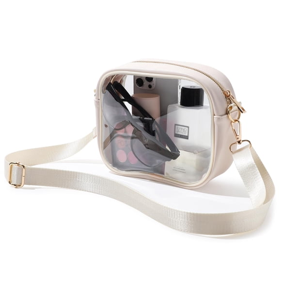 Bandolera transparente TOBVZOO Monedero transparente para mujer (beige)