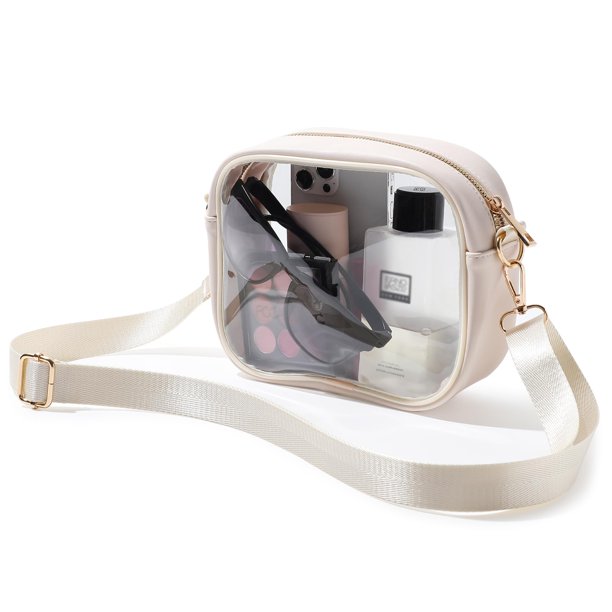 Bandolera transparente TOBVZOO Monedero transparente para mujer (beige)