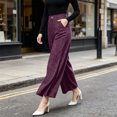 thumbnail image 6 of SBYOJLPB Women's Wide-leg Pants Solid Color Loose Casual Comfortable High-waisted Trousers, 6 of 7