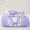 thumbnail image 5 of Manfei Purple Bowtie Bed Spread Queen For Kids,Letter O Initial Monogram Queen Coverlet Set For Girl,3 Pieces, 5 of 7