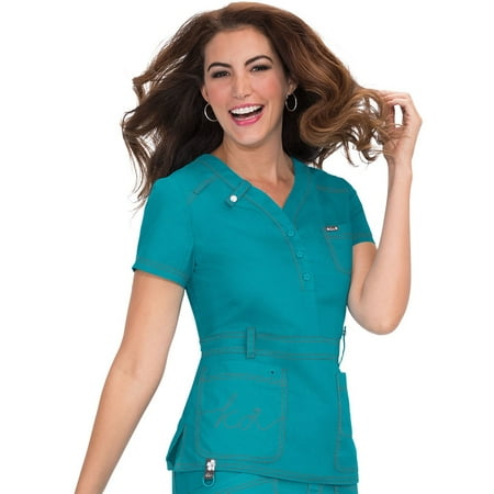 

koi Classics Women s Kendall Button Front Solid Scrub Top