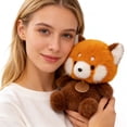 thumbnail image 6 of Red Panda Plush Tabletop Figurine Soft Stuffed Animal Desktop Ornament Cozy Decor for Office Room Bed, 6 of 7