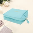 thumbnail image 3 of Unique Bargains 1 Pc Convenient Drawstring Makeup Bag for Vacation Business Travel PU Blue, 3 of 6