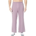 thumbnail image 2 of Mens Pajama Pants Pj Pants Long Pyjamas Bottoms Casual Trousers Drawstring Nightwear Underwear Pajama Bottoms Sleep Pants Light Purple 5XL, 2 of 9