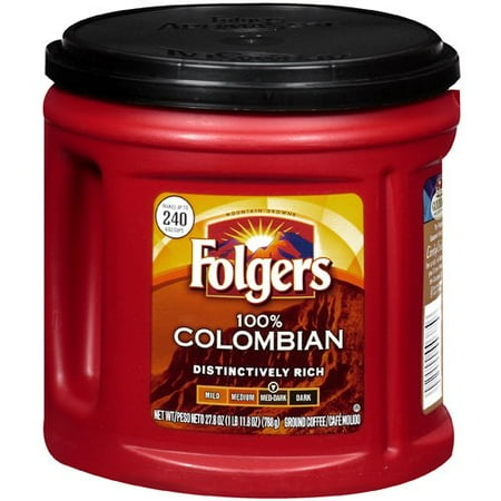 Folgers Medium-Dark 100% Colombian Ground Coffee, 27.8 oz