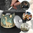 thumbnail image 4 of Yayeee Ashtray with Lid for Cigarette Smokeless Stainless Steel Home Ash Holder, Dinosaur with Stars, 4 of 7