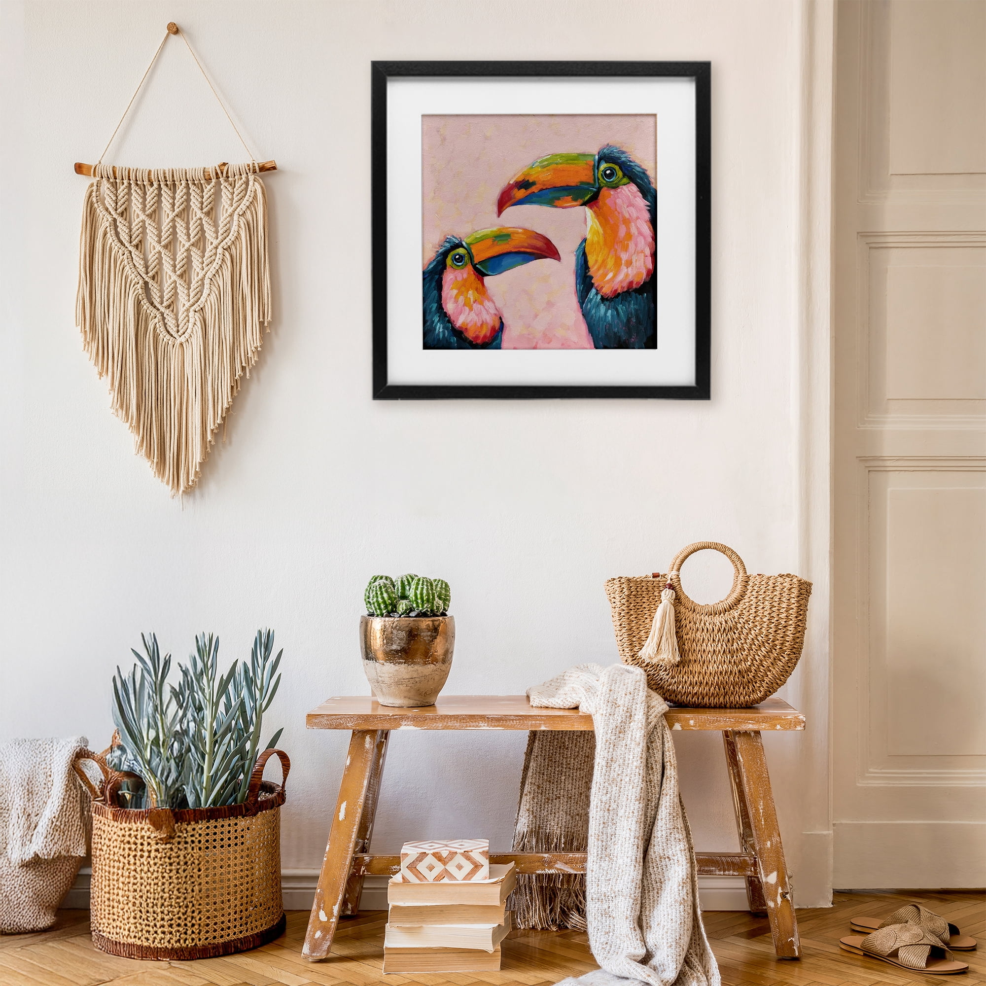 Stupell Industries Tropical Toucan Paradise Black Framed Print Under Glass, design by Lucia Stewart