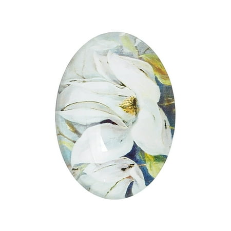 Huge Flower Oval Glass Sexy Sparkles 4 Pcs Oval Flatback Glass Dome Cabochon Embellishment 25mm(1