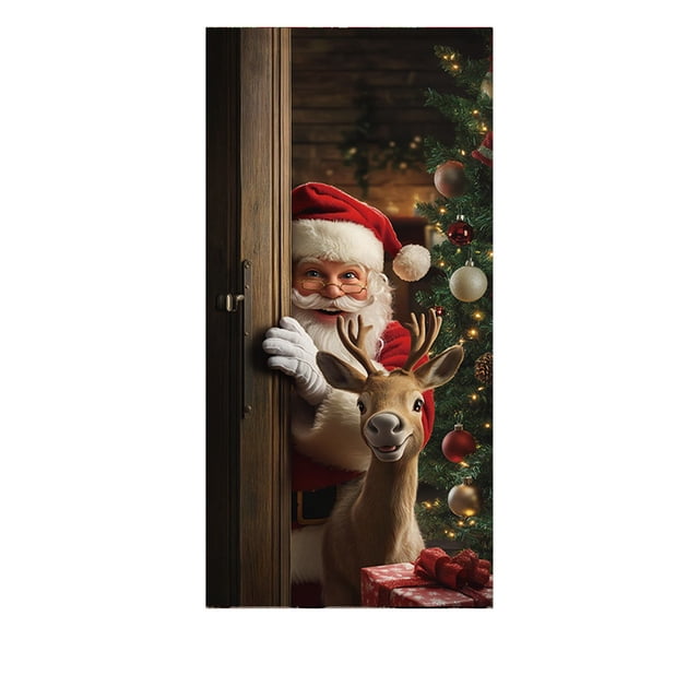 Decoraciones de la Puerta de Navidad 185x90cm/72.83x35.43In Decoraciones de la Fiesta de Navidad para la Decoración de la Fiesta Festiva