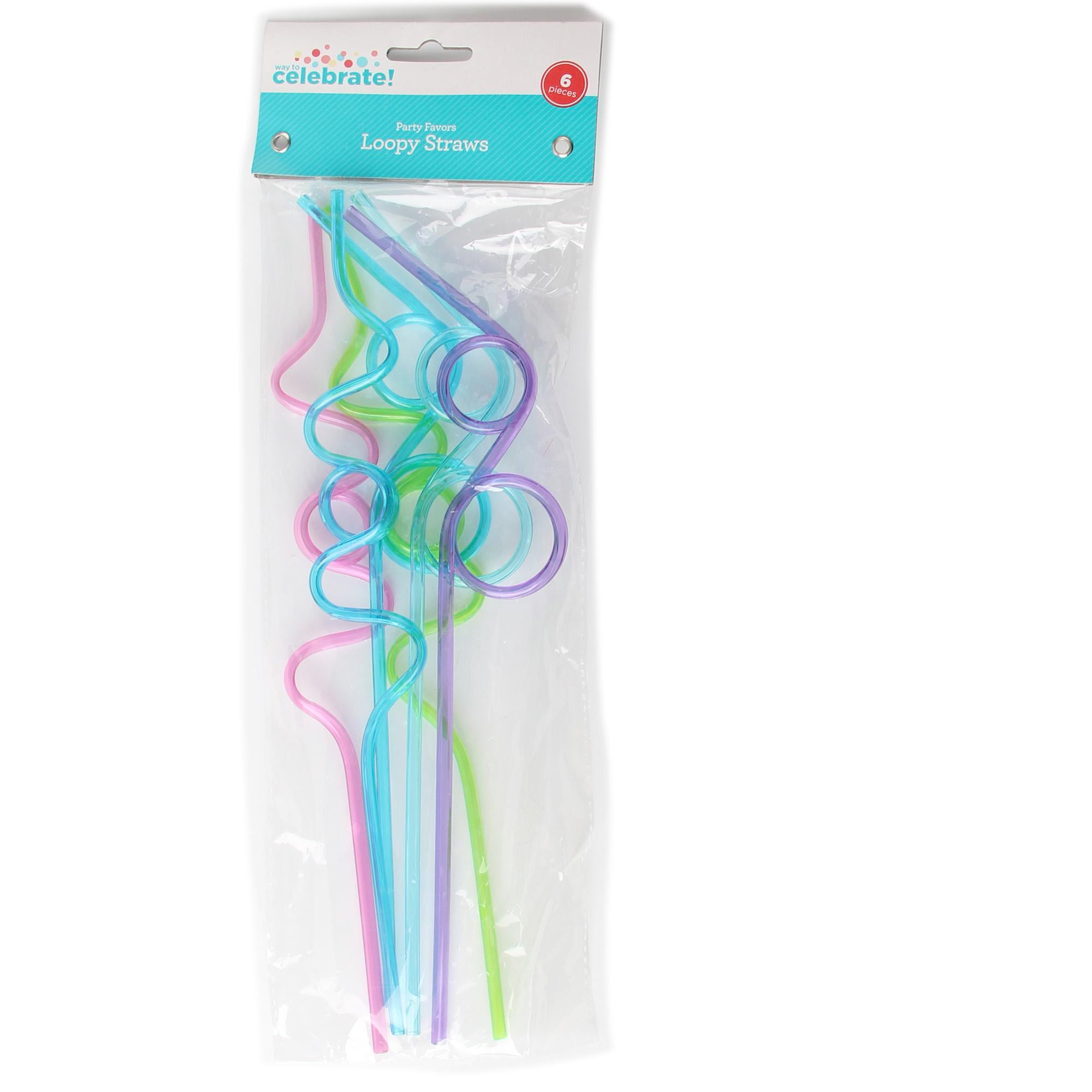 Decora DECORA 36 Pieces Crazy Loop Straws Reusable Plastic Straws