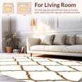 thumbnail image 2 of ODIKA 5'x7' Machine Washable Non-Slip Area Rug, Wavy Lattice Contemporary Fuzzy Comfort High Traffic Rug, Beige, 449081, 2 of 7
