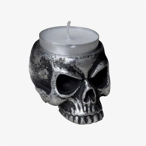 Skull Candle Holder & Tea Lights&#44; Poly Resin