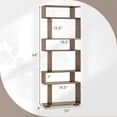 thumbnail image 3 of Costway 6-tier Storage Bookshelf S-shaped Geometric Bookcase with Anti-toppling Kits Brown, 3 of 9