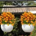 thumbnail image 2 of Sinhoon 8 Bundles Artificial Daisy Flowers Outdoor Decoration UV Resistant Fake Flowers Faux Plastic Plant Indoor Outside Hanging Garden Home Porch Box Decor (Orange), 2 of 6