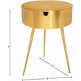 thumbnail image 3 of Pemberly Row Modern/Contemporary Gold Finish Metal Nightstand, 3 of 10