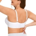 thumbnail image 4 of YANDW Women Minimizer Mesh Unlined Bras Plus Size Sexy Lace Full Coverage Bra Underwire No Padded, White 36D, 4 of 10