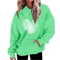 thumbnail image 1 of Penkiiy Mode Décontractée pour Femmes Impression de la Saint-Valentin Hauts à Manches Longues Chandails en Molleton TG Vert, 1 of 5
