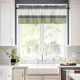 thumbnail image 3 of Black Morocco Kitchen Curtains, Grey Striped Middle Century Patterned 3-Piece Kitchen Curtain Valance and Tiers Set 24 Inch Length, Rod Pocket Half Window Curtains for Cafe Living Room Bathroom, 3 of 6
