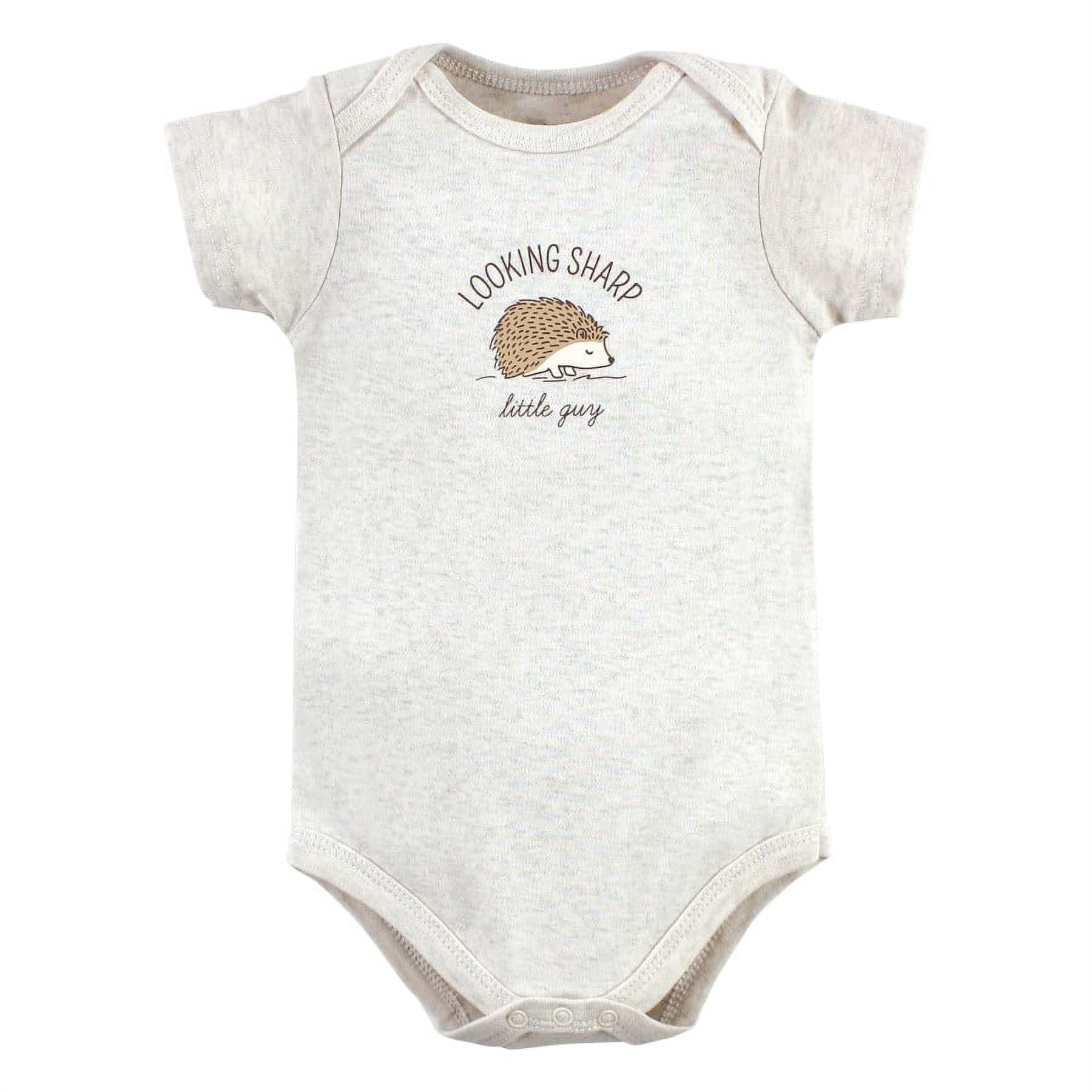 Hudson Baby Short Sleeve Bodysuits, 5-Pack, Newborn- 24 Months