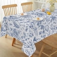 thumbnail image 7 of Blue and White Floral Tablecloth, Rectangle Tablecloth 60 x 102 Inch, Spill-Proof Wrinkle Resistant Table Cloth for Spring Picnic Kitchen Dining, 7 of 7