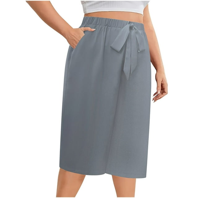 StSilkitty Wide Leg Shorts for Womens Plus Size High Waist Drawstring Elastic Knee Length Shorts with Pockets