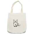 thumbnail image 1 of Romantic Tote Bag, Monochrome Elephant Heart Shaped Tail Love Theme Doodle Style Animal Design, Cloth Linen Reusable Bag for Shopping Books Beach and More, 16.5" X 14", Cream, by Ambesonne, 1 of 2