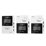 COMICA BoomX-D PRO D2 One-Trigger-Two 2.4G Dual-Channel Wireless Microphone System Built-in 8G Memory Card Digital & Analog Output Modes 100M Effective for DSLR Mirrorless Cameras Smartpho