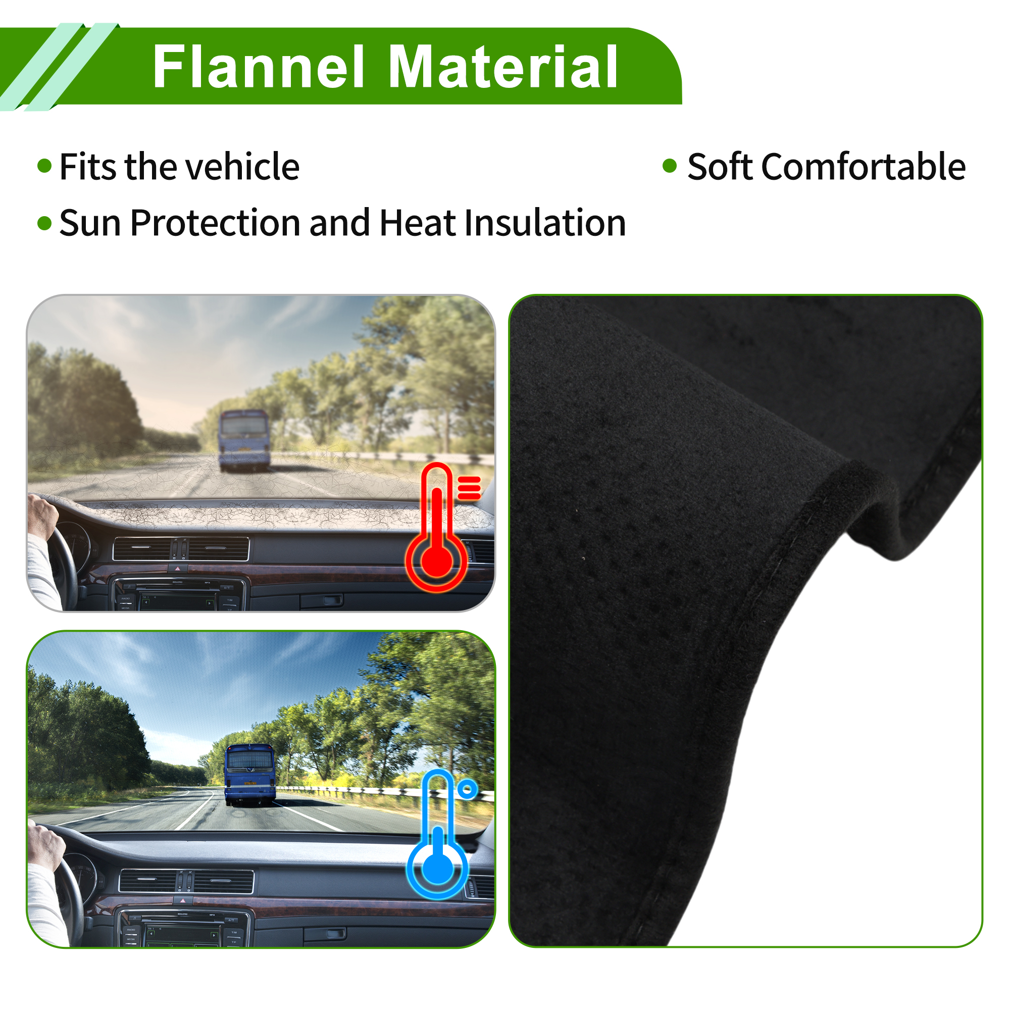 Unique Bargains Dashboard Cover for Jaguar XF 2008-2015 Dash Cover Mat Carpet Center Console Dash Cover Mat Car Interior Anti-Slip Flannel Black 1 Pc