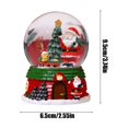 thumbnail image 3 of Christmas Crystal Ornament, Festive Holiday Decoration, Liquid Snow Globe with Santa and Christmas Tree for Home and Office Decor, Resin Base, Battery Powered, 3 of 7
