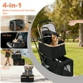 thumbnail image 4 of MINGYI 3-in-1Double Pet Stroller,Foldable Portable Pet Travel Strolling Cart for Medium Small Dogs Cats, up to 50lbs(Black), 4 of 10