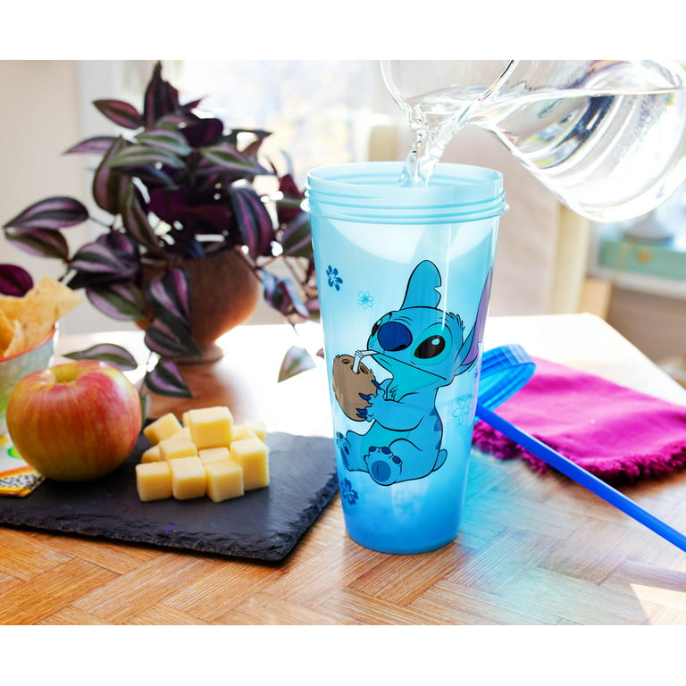 Silver Buffalo Lilo and Stitch Double Walled Stainless Steel Water Bottle,  25 Ounces