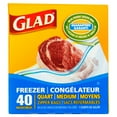 thumbnail image 5 of Glad Food Storage Bags, Freezer Zipper, Quart, 40 Count, 5 of 5