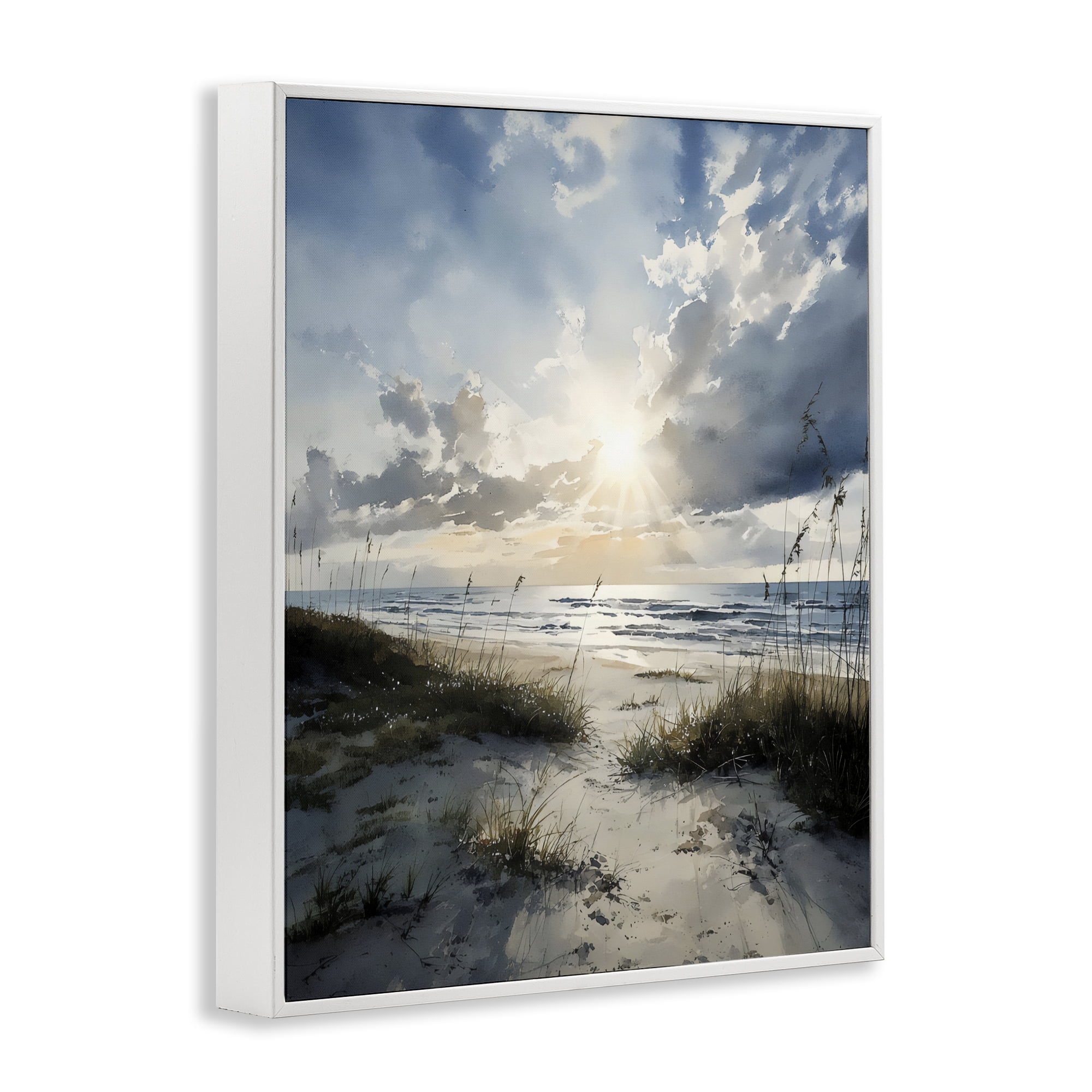 Stupell Industries Sunshine On The Beach White Framed Giclee Art, design by Franklyn Gregory