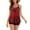 Red, variant on Dvkptbk Swimwear Women Cover Ups for Swimwear Women Women's Split Body Camisole Conservative Leaf Printing Bikinis Sets