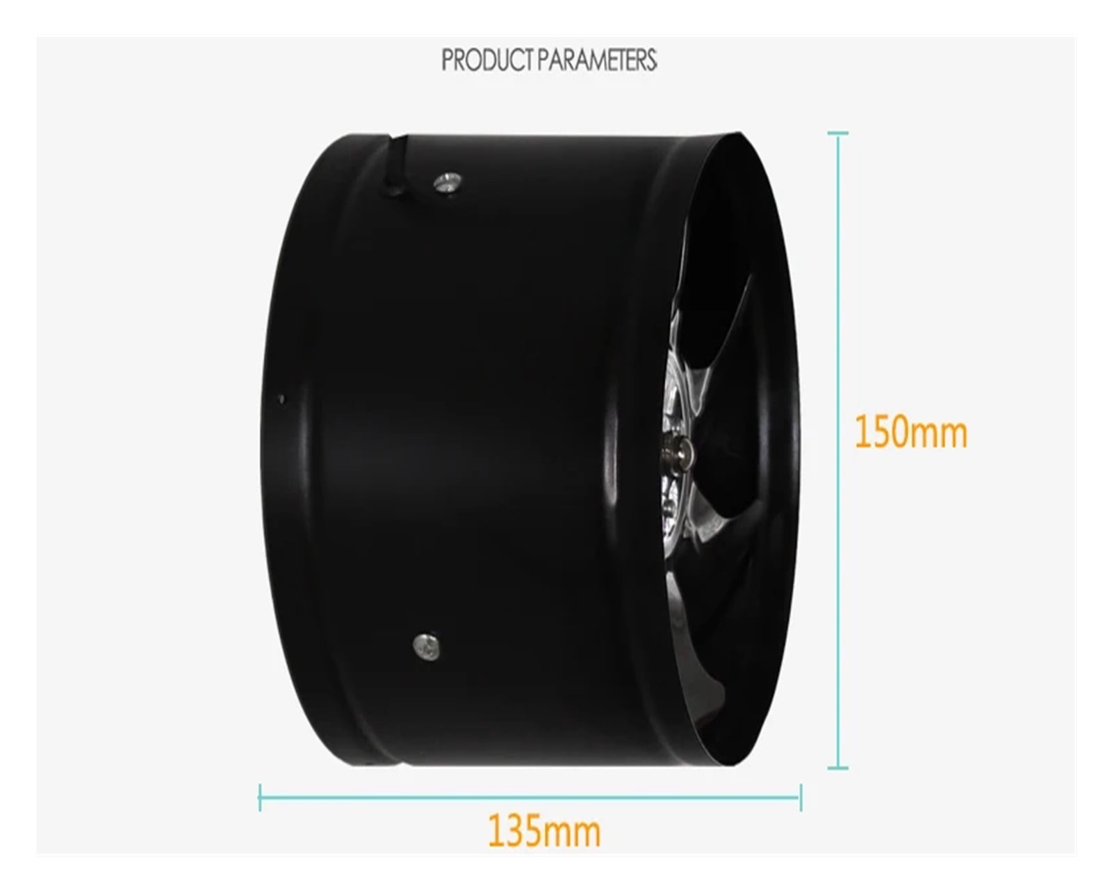 6 Inch Duct Booster Vent Fan Metal Inline Ducting Fan Exhaust Ventilation Duct Fan For Window Bathroom Toilet Kitchen 150-165mm