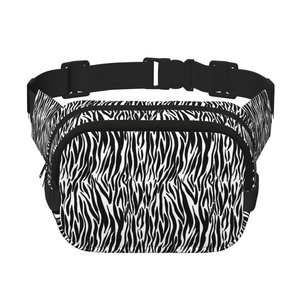 Balery Zebra Mochila Cinturón para Mujeres y Hombres, Bolsa de Cintura Impermeable de Doble Capa con Correa