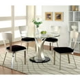 thumbnail image 4 of Furniture of America Lopez 5-Piece Oval Stainless Steel Dining Set in Silver, 4 of 6