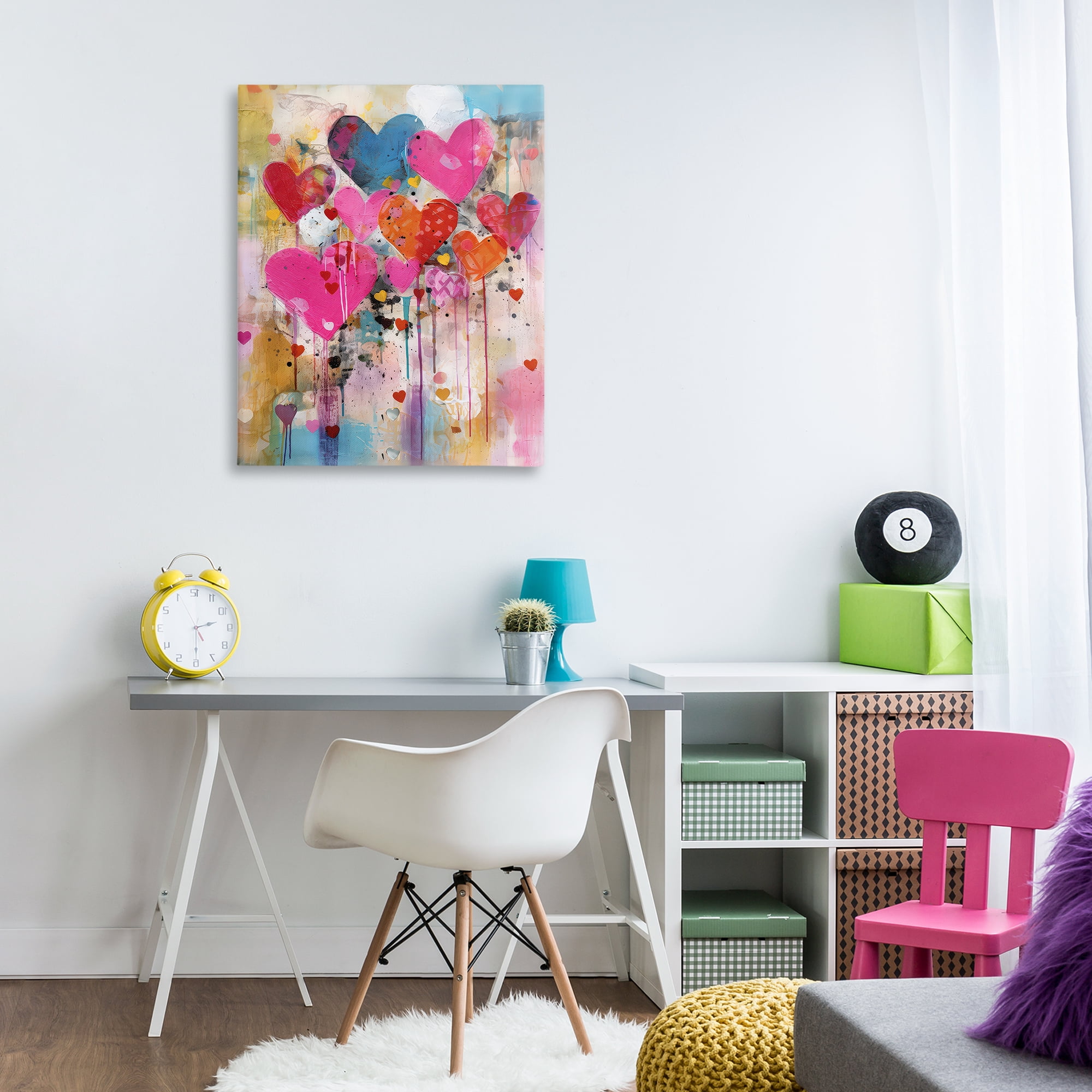 Stupell Industries Whimsical Love Hearts Pattern Abstract Painting Wrapped Canvas Art Print Wall Art, 30 x 40