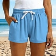thumbnail image 2 of Women's Gym Workout Athletic Shorts Summer Lightweight Quick Drying Running Shorts with Pockets by Yigetop Light blue S, 2 of 7