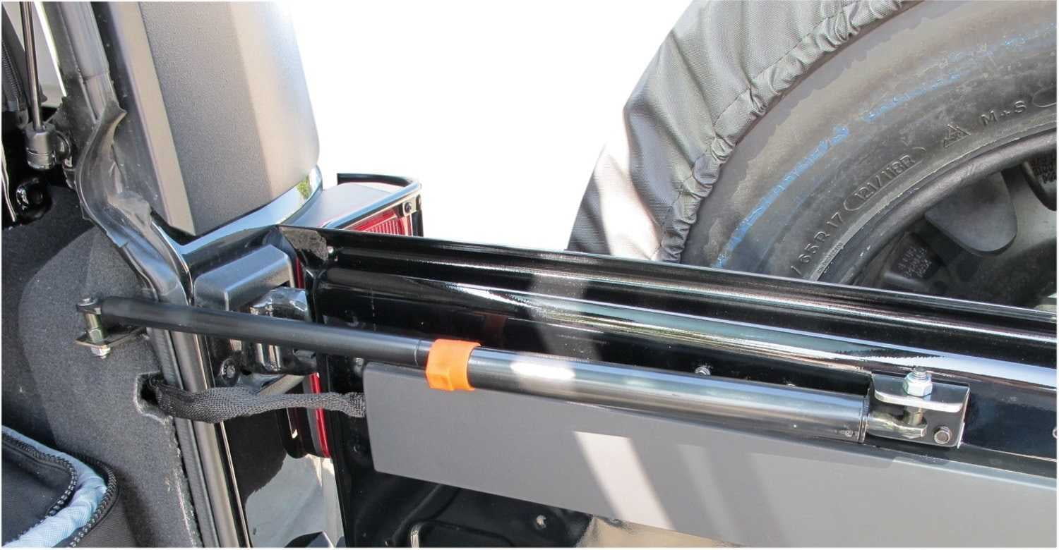 Rampage by RealTruck Rear Door Stabilizer Strut for Jeep Wrangler JK | Black | 86618 | Compatible with 2007-2010 Jeep Wrangler JK
