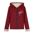 thumbnail image 5 of Riecok Fleece Lined Jacket Women Long Sleeve Hooded Jackets Zip Up Baggy Coats with Pockets Casual Stylish Outerwear, 5 of 7