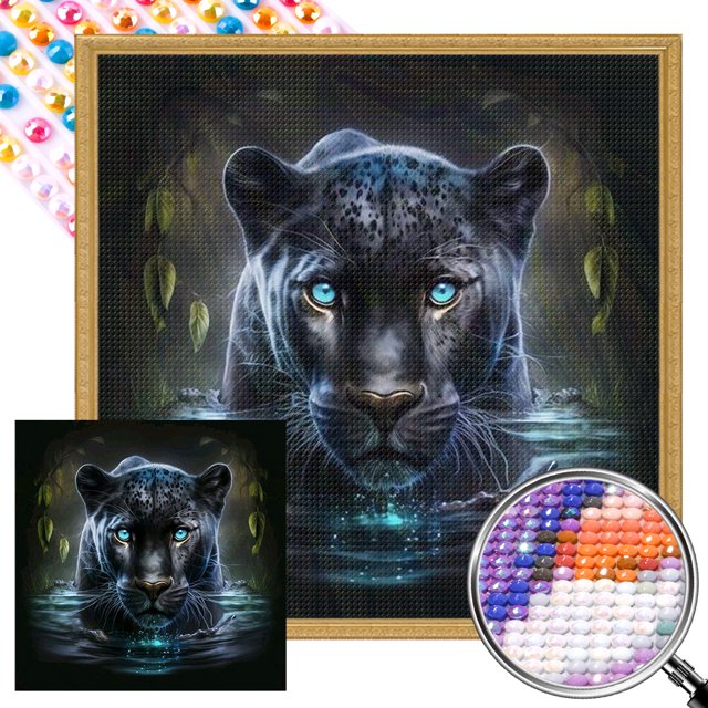 5D DIY Taladro Parcial AB Diamante Pintura Pantera Del 45x45cm