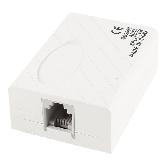 REGALWOVEN RJ11 6P2C Female Socket Phone Line Fax Modem ADSL Splitter Filter Offwhite